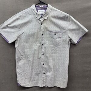 Paperdenim & Cloth Shirt Mens Extra Large White Slim Fit Stretch Short Sleeve